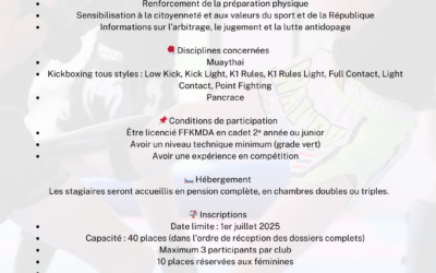 Stage National Jeunes Préparation Compétition