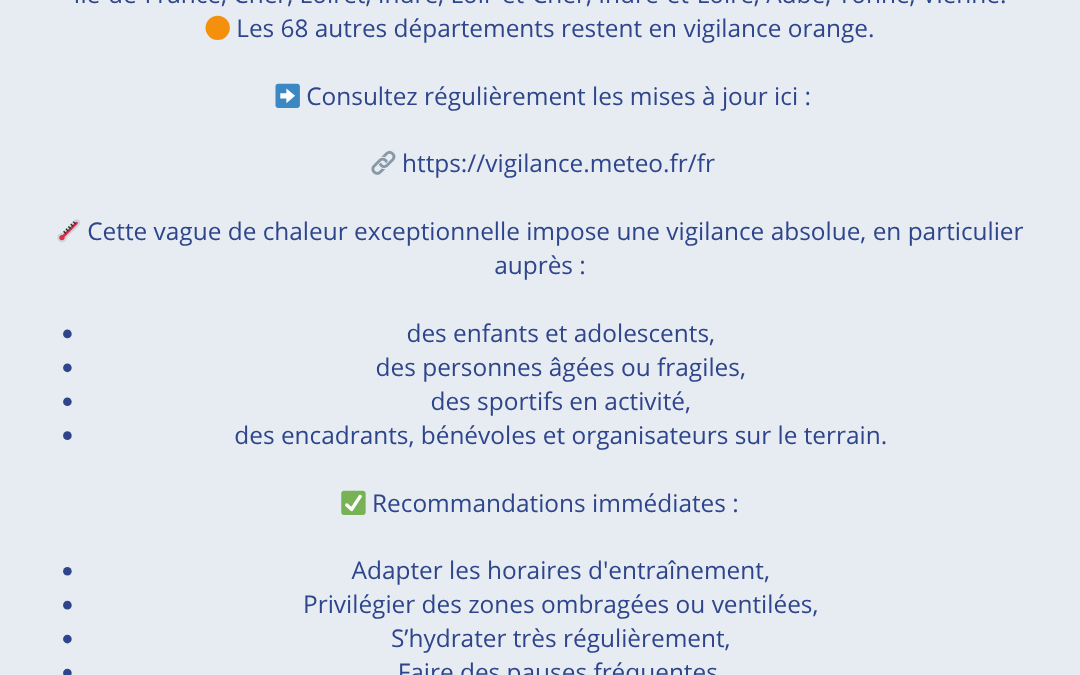 🚨 NOUVELLE ALERTE CANICULE – VIGILANCE RENFORCÉE 🔴